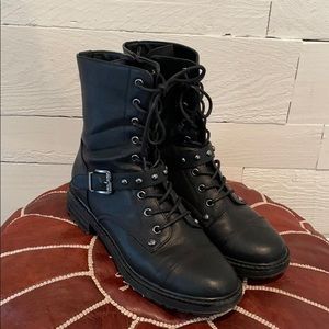 Lace up combat boots